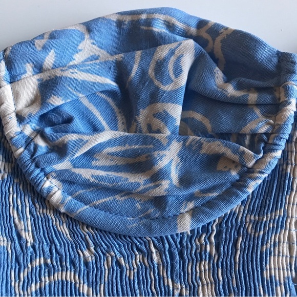 Zara sz XS BLUE strapless SMICKED floral corset crop top NWT - Picture 3 of 7